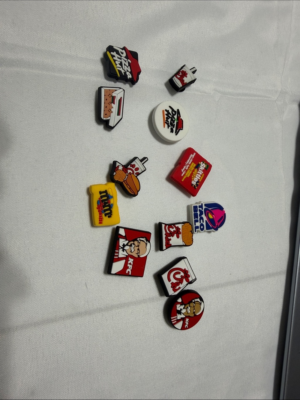 Lot of 12 Fast Food Brand Shoe Charms Set - Multi-Color Promotional
